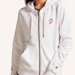 Peloton White Relaxed Full Zip Sweatshirt Size Small